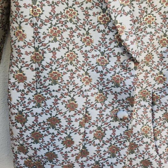 Sezane Gustav Brocade Blazer Gold Lurex Floral Jacket - Picture 6 of 9